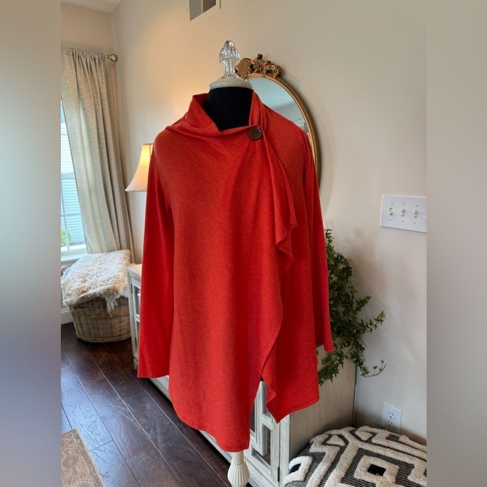 Orange Bobeau sweater/ cardigan, small)